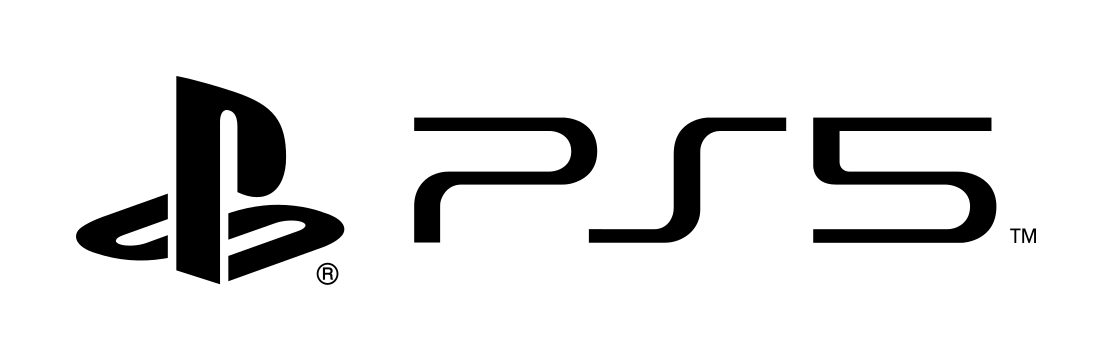 黑色單色的 P 與 S 標誌，右邊接著 PS5 字樣